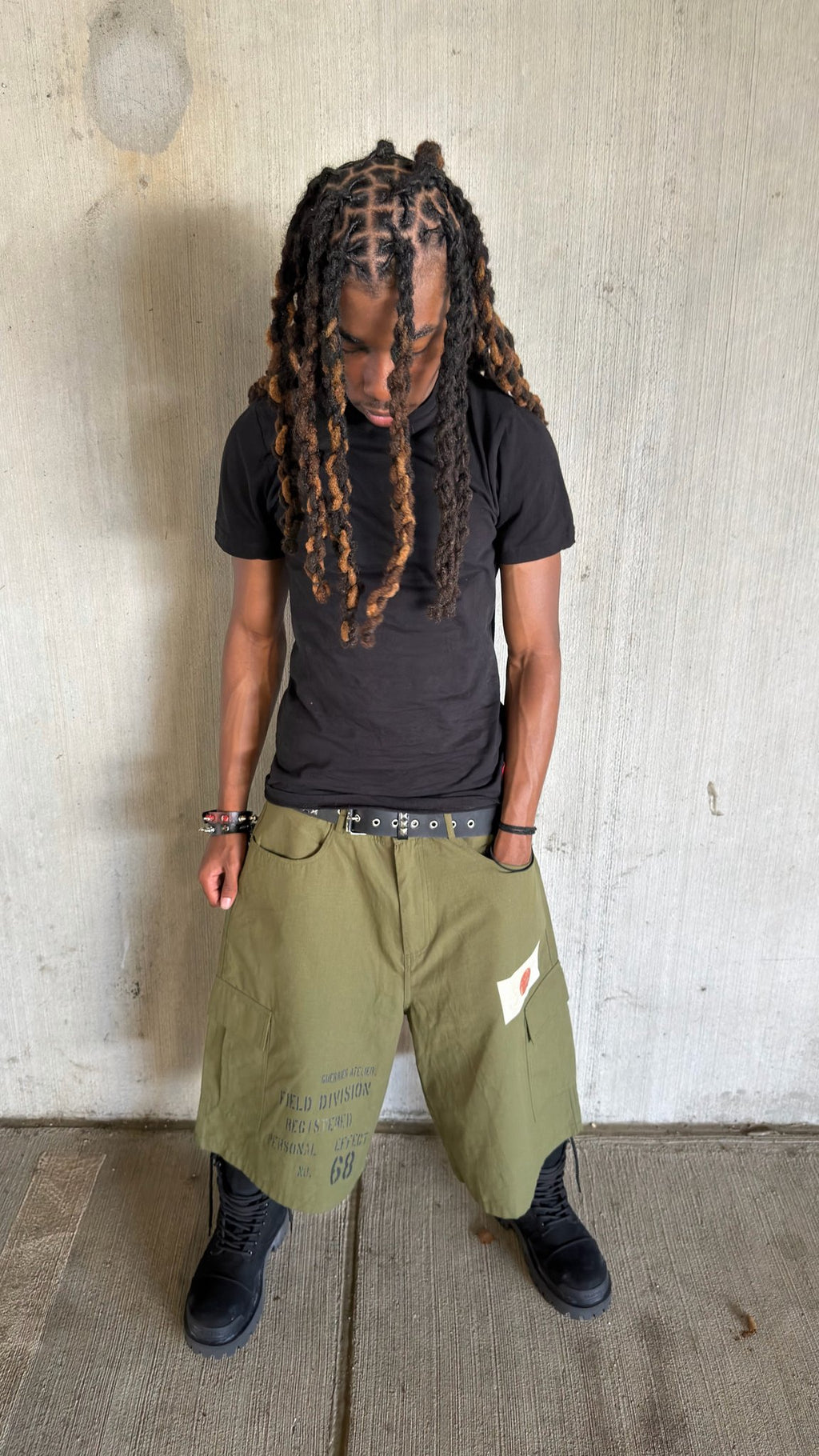 "68" green shorts