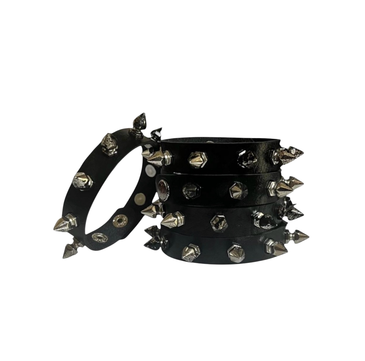 Black Splatter Spiked Bracelet