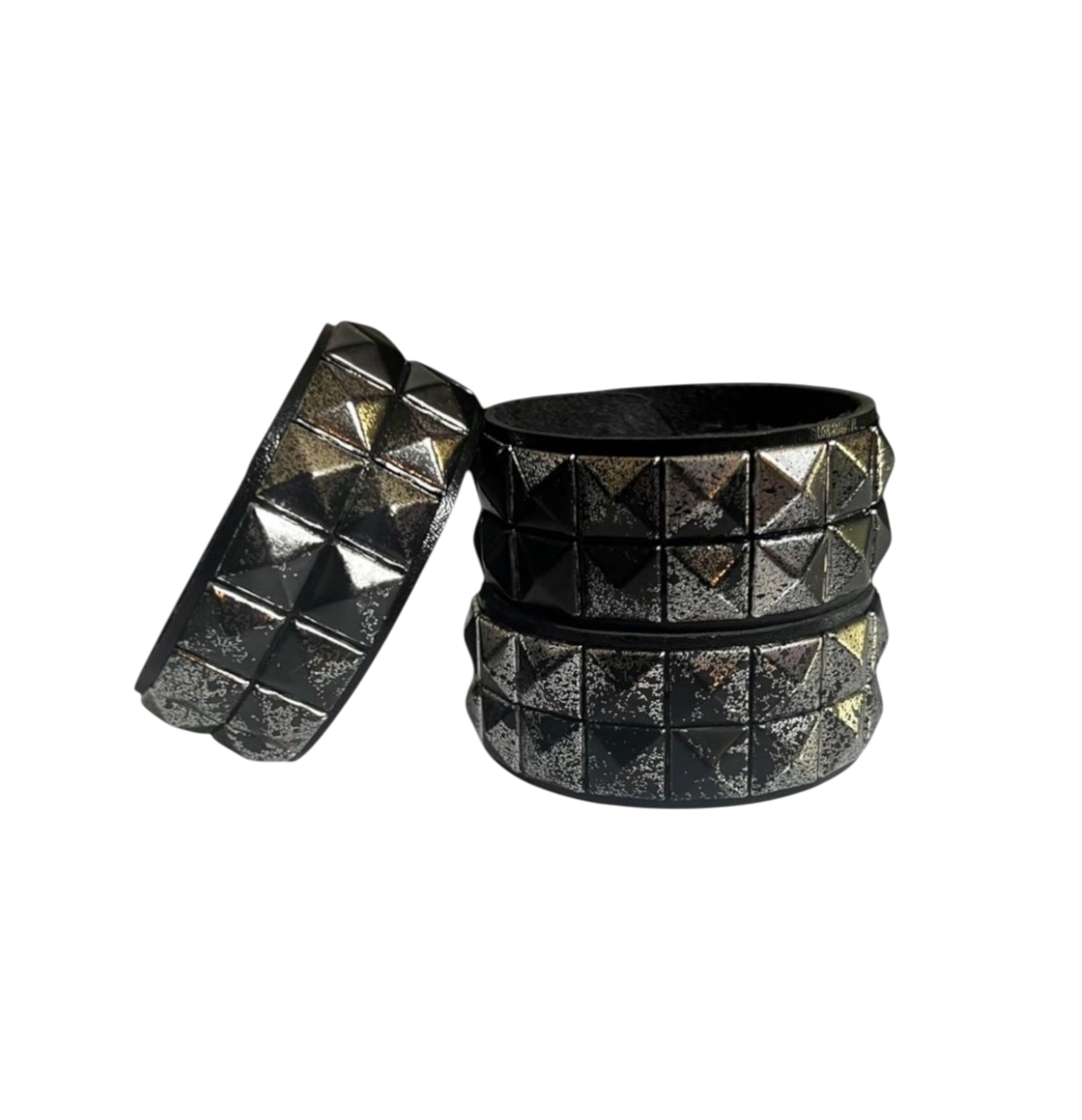 Black Splatter Studded Bracelet