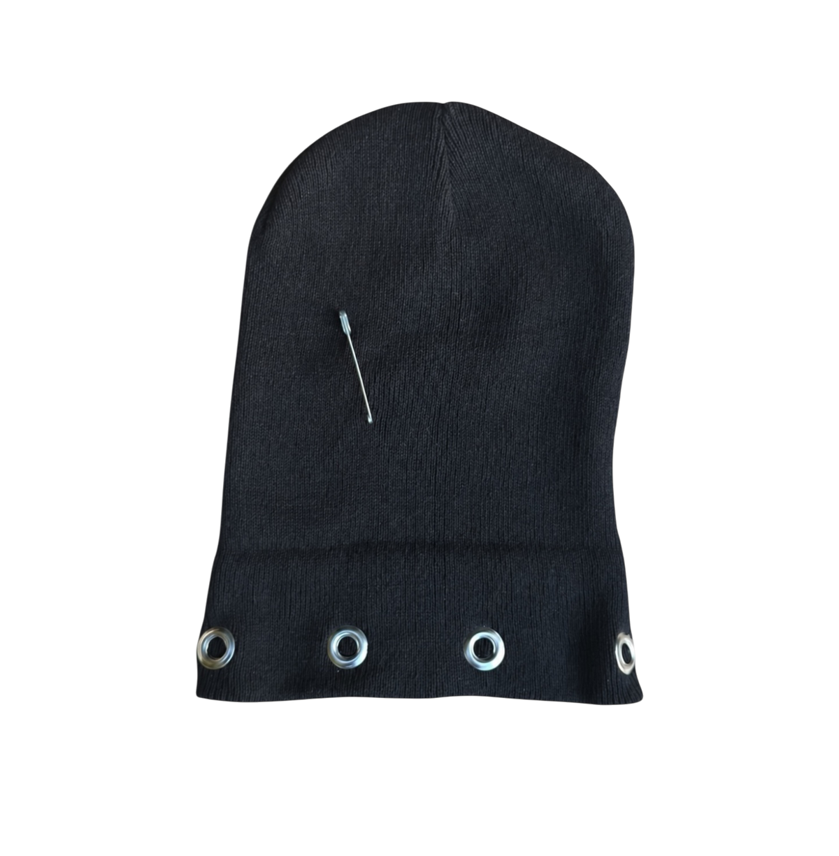 "Grommet" Black Beanie