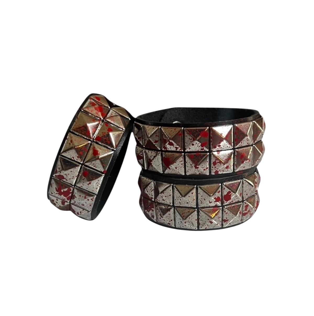 Red Splatter Studded Bracelet
